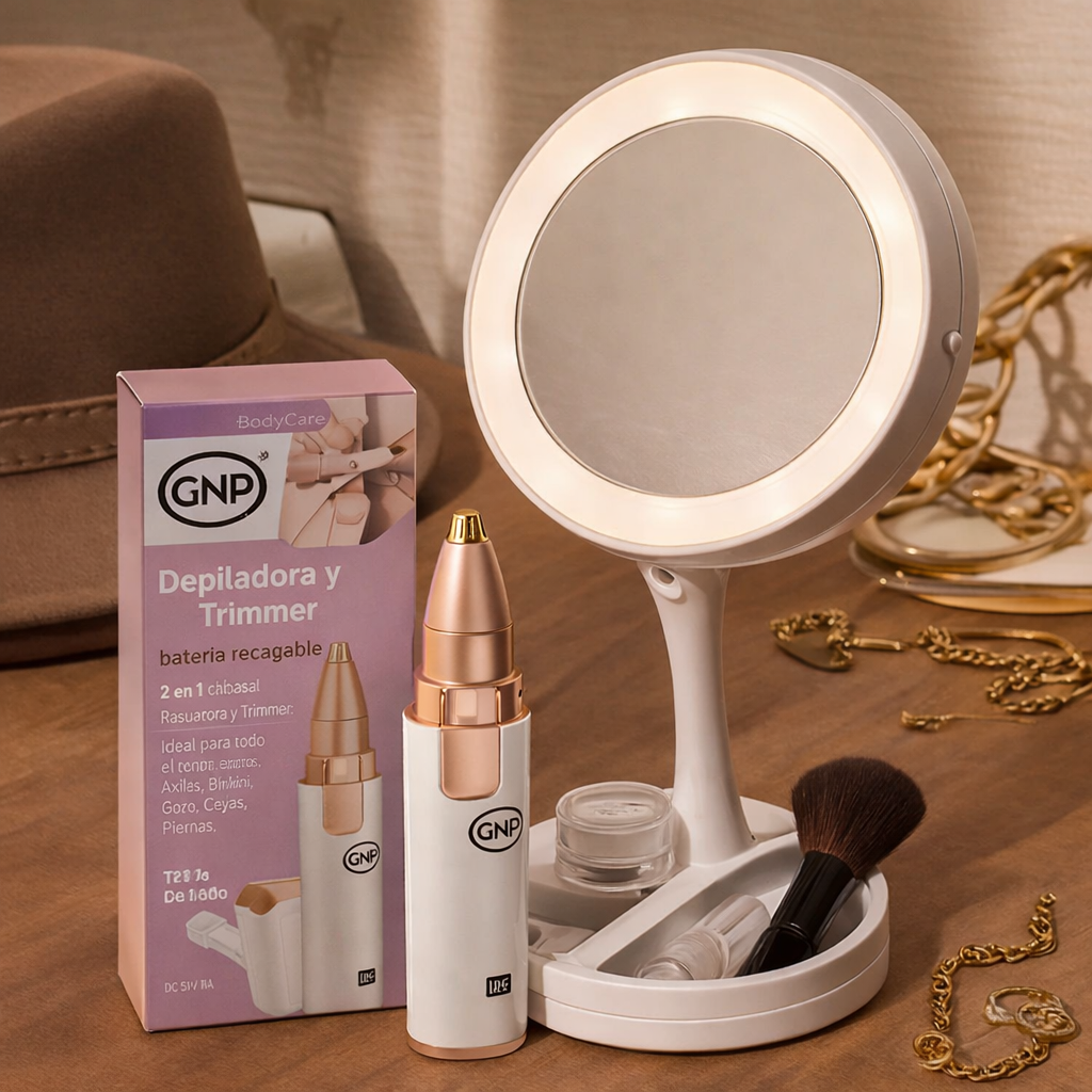 Depilador Facial 2 en 1 + Espejo con Luz LED Bigan™